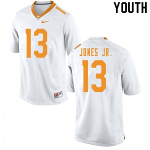 Youth Velus Jones Jr. White Vols #13 Stitch Jersey