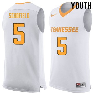 Youth Admiral Schofield White Tennessee Vols #5 University Jersey