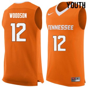 Youth Brad Woodson Orange Tennessee Volunteers #12 Embroidery Jerseys