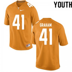 Youth Brett Graham Orange Tennessee #41 High School Jerseys