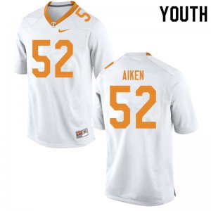 Youth Bryan Aiken White Tennessee Vols #52 Football Jerseys