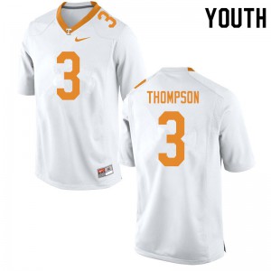 Youth Bryce Thompson White UT #3 Stitch Jersey