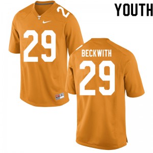 Youth Camryn Beckwith Orange Vols #29 University Jerseys