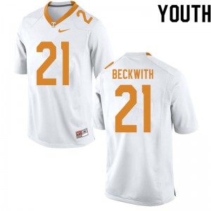 Youth Dee Beckwith White UT #21 NCAA Jerseys