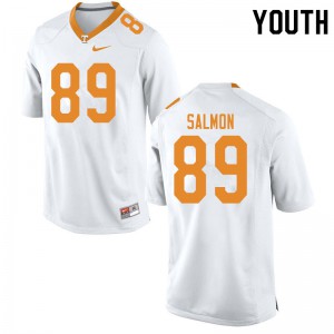 Youth Hunter Salmon White Tennessee Volunteers #89 College Jersey