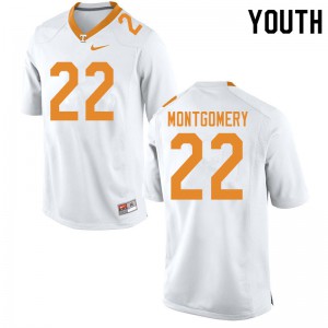 Youth Isaiah Montgomery White Vols #22 NCAA Jersey