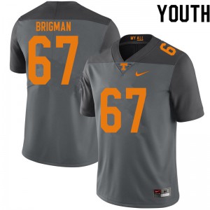 Youth Jacob Brigman Gray Tennessee #67 Player Jersey
