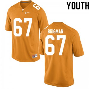 Youth Jacob Brigman Orange Tennessee #67 Official Jerseys