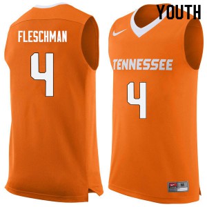 Youth Jacob Fleschman Orange Vols #4 Embroidery Jerseys