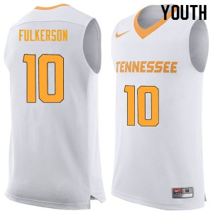 Youth John Fulkerson White Tennessee Volunteers #10 Stitch Jerseys