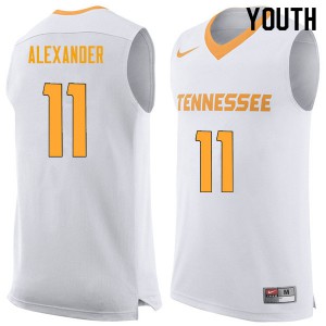 Youth Kyle Alexander White Tennessee Volunteers #11 Embroidery Jersey