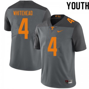 Youth Len'Neth Whitehead Gray Tennessee Vols #4 Official Jerseys