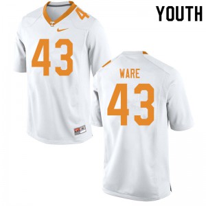 Youth Marshall Ware White Tennessee #43 Football Jerseys