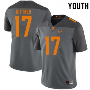 Youth Michael Bittner Gray Tennessee Volunteers #17 Embroidery Jersey