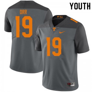 Youth Steven Orr Gray Tennessee #19 College Jerseys