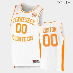 Youth Custom White Tennessee Volunteers #00 Embroidery Jersey