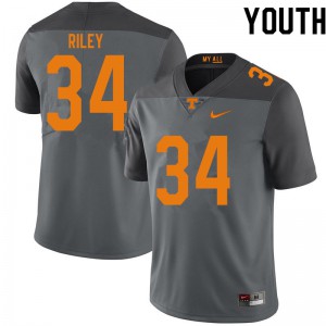 Youth Trel Riley Gray Tennessee #34 NCAA Jersey
