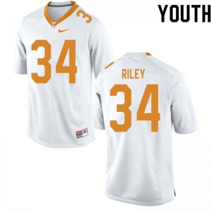 Youth Trel Riley White Tennessee Volunteers #34 Stitch Jerseys