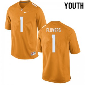 Youth Trevon Flowers Orange Tennessee #1 Stitched Jersey