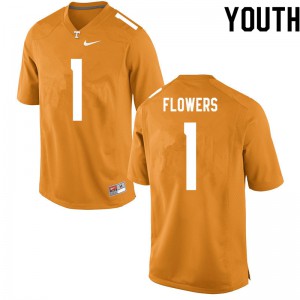Youth Trevon Flowers Orange Tennessee Vols #1 University Jerseys