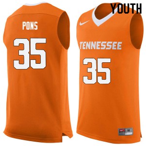 Youth Yves Pons Orange Tennessee Volunteers #35 Alumni Jersey
