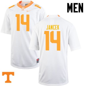 Mens Zac Jancek White Tennessee Vols #14 University Jerseys