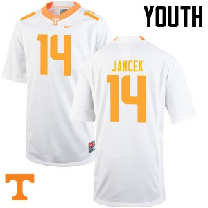 Youth Zac Jancek White UT #14 Player Jersey